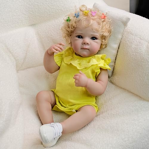 ROSHUAN Full Silicone Vinyl Baby Dolls Reborn Blonde Girl 45.7 cm 48cm Lebensechte Babypuppen, die realistisch aussehen Neugeborene Anatomisch Korrekt Bay Girl Puppen Waschbares Spielzeug Geschenke ROSHUAN Full Silicone Vinyl Baby Dolls Reborn Blonde Girl 45.7 cm 48cm Lebensechte Babypuppen, die realistisch aussehen Neugeborene Anatomisch Korrekt Bay Girl Puppen Waschbares Spielzeug Geschenke von ROSHUAN