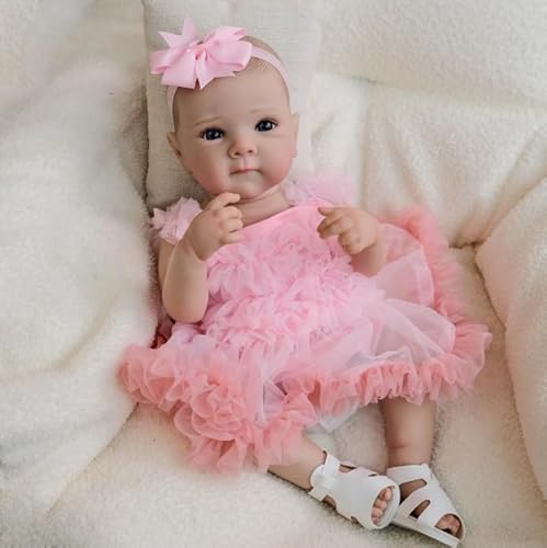 ROSHUAN Ganzkörper-Silikon-Reborn-Baby 18 Zoll 48 cm Real Life Reborn Baby Puppen Silikon Ganzkörper Mädchen Neugeborenes Anatomisch Korrektes Mädchen Puppen Spielzeug Für Kinder 3+ ROSHUAN Ganzkörper-Silikon-Reborn-Baby 18 Zoll 48 cm Real Life Reborn Baby Puppen Silikon Ganzkörper Mädchen Neugeborenes Anatomisch Korrektes Mädchen Puppen Spielzeug Für Kinder 3+ von ROSHUAN