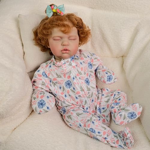 ROSHUAN Gewichtete lebensechte Reborn-Babypuppen, 48,3 cm, Silikon-Babys, die echt aussehen, schlafender Bebe, handgefertigter Stoffkörper, realistisches Neugeborenen-Puppenspielzeug für Kinder ab 3 ROSHUAN Gewichtete lebensechte Reborn-Babypuppen, 48,3 cm, Silikon-Babys, die echt aussehen, schlafender Bebe, handgefertigter Stoffkörper, realistisches Neugeborenen-Puppenspielzeug für Kinder ab 3 von ROSHUAN