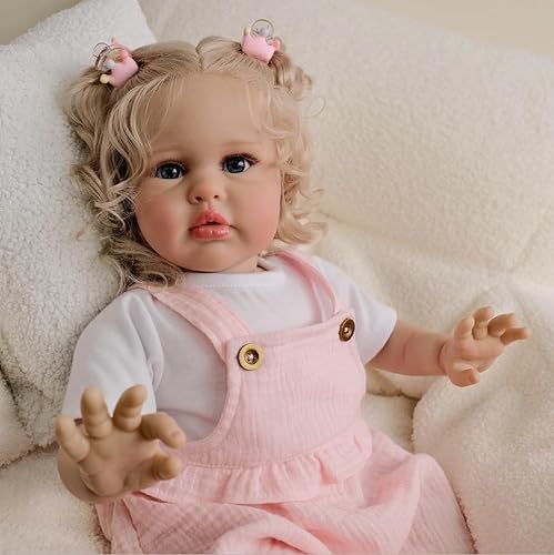 ROSHUAN Große Größe Lebensnahe Reborn Babypuppen Mädchen 24 Zoll Realistische Reborn Kleinkindpuppe mit Blonden Weicher Stoffkörper, der echt aussieht Kleinkindpuppen für Kinder ROSHUAN Große Größe Lebensnahe Reborn Babypuppen Mädchen 24 Zoll Realistische Reborn Kleinkindpuppe mit Blonden Weicher Stoffkörper, der echt aussieht Kleinkindpuppen für Kinder von ROSHUAN
