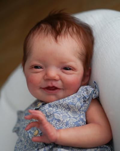 ROSHUAN Lächelnde Reborn Baby Puppen 20 Zoll 50 cm Realistische Real Life Baby Puppen, Die Echt Aussehen Süße Baby Neugeboren Lebensecht Weiche Baby Puppen von ROSHUAN