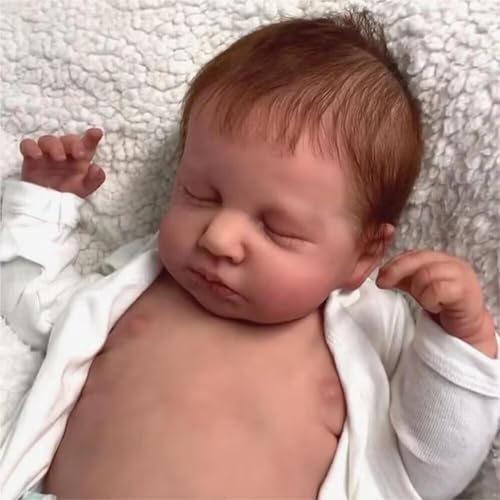 ROSHUAN Lebensechte Echt Aussehende Babypuppen 20 Zoll 50 cm Reborn Realistische Schlafende Babypuppen Anatomisch Korrekte Weiche Neugeborene Babypuppen von ROSHUAN