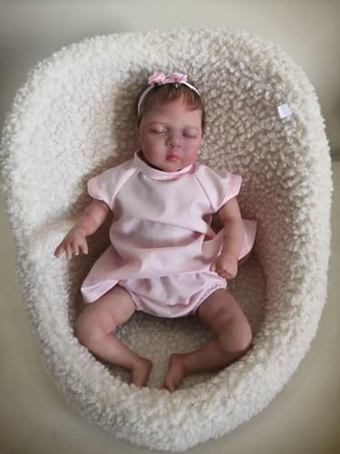 ROSHUAN Lebensechte Reborn Baby Puppen 10 Zoll Mini Realistische Neugeborene Babypuppen Schlafen Preemie Säugling Baby Real Life Größe Weicher Körper für Kinder Alter 3+ von ROSHUAN