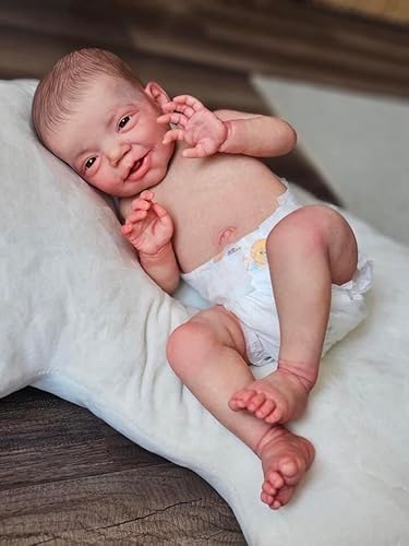 ROSHUAN Lebensechte Reborn Baby Puppen 20 Zoll 50 cm Weiches Silikon Realistisch Echt Aussehende Baby Puppen Handgemachtes Lächeln Echtes Leben Lebensechte Baby Puppen von ROSHUAN