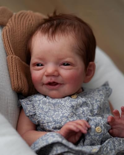 ROSHUAN Lebensechte Reborn Baby Puppen Mädchen Realistische 20 Zoll Entzückende Lächelnde Neugeborene Babypuppen Weiche Vinyl Ganzkörper Anatomisch Korrekt Für Kinder Geschenke von ROSHUAN