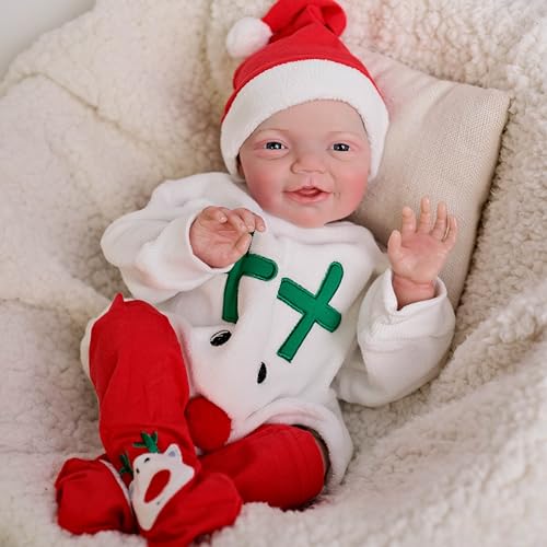 ROSHUAN Life Like Reborn Babypuppen, 50,8 cm, süßes Lächeln, Ganzkörper-Silikon, Vinyl, für Neugeborene, Mädchen, realistisch aussehende Reborn-Baby-Puppen, Augen offen für Kinder, Geschenke ROSHUAN Life Like Reborn Babypuppen, 50,8 cm, süßes Lächeln, Ganzkörper-Silikon, Vinyl, für Neugeborene, Mädchen, realistisch aussehende Reborn-Baby-Puppen, Augen offen für Kinder, Geschenke von ROSHUAN