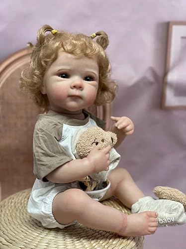 ROSHUAN Life Like Reborn Babypuppen Silikon Ganzkörper 45,7 cm Realistische Neugeborene Babypuppe Blond Mädchen Lebensechte Ganzkörper Vinyl Waschbar Babys Mädchen Puppen Spielzeug Set ROSHUAN Life Like Reborn Babypuppen Silikon Ganzkörper 45,7 cm Realistische Neugeborene Babypuppe Blond Mädchen Lebensechte Ganzkörper Vinyl Waschbar Babys Mädchen Puppen Spielzeug Set von ROSHUAN