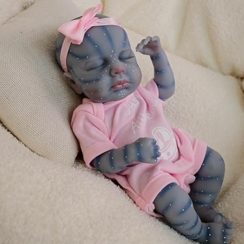 ROSHUAN Mini Avatar Reborn Babypuppen Silikon Ganzkörper 12 Zoll Realistische Babypuppe, die echt aussehen Micro Preemie Avatar Reborn Girl Lebensechte Kleine Neugeborene Schlafpuppen von ROSHUAN