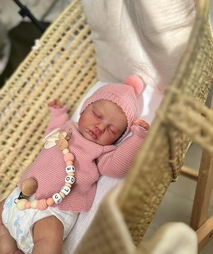 ROSHUAN Neugeborene Baby Puppen Silikon Ganzkörper 20 Zoll 50 cm Ganzkörper Silikon Vinyl Babys Die Wirklich Aussehen Schlafendes Mädchen Reborn Puppen Anatomisch Korrekte Spielzeug Geschenke von ROSHUAN