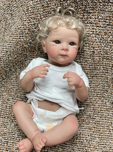 ROSHUAN Neugeborene Babypuppe, 45,7 cm, voller Silikon-Vinyl-Körper, realistische Reborn-Babypuppen, die echt aussehen aussehen Neugeborene Babys Mädchen Augen öffnen waschbare Spielzeugpuppen ROSHUAN Neugeborene Babypuppe, 45,7 cm, voller Silikon-Vinyl-Körper, realistische Reborn-Babypuppen, die echt aussehen aussehen Neugeborene Babys Mädchen Augen öffnen waschbare Spielzeugpuppen von ROSHUAN