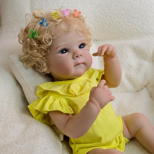 ROSHUAN Neugeborene Babypuppen Blondes Mädchen Bettie 18 Zoll 48 cm Silikon Ganzkörper Babys Anatomisch Korrektes Mädchen Gewichtete Realistische Neugeborene Puppen Augen Offen Für Kinder Geschenke ROSHUAN Neugeborene Babypuppen Blondes Mädchen Bettie 18 Zoll 48 cm Silikon Ganzkörper Babys Anatomisch Korrektes Mädchen Gewichtete Realistische Neugeborene Puppen Augen Offen Für Kinder Geschenke von ROSHUAN