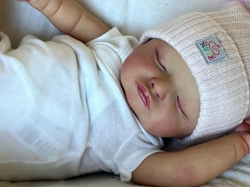 ROSHUAN Neugeborenes Schlafendes Baby Puppen Mädchen 20 Zoll 50 cm Realistische Reborn Baby Puppen Die Wie Bebe Aussehen Anatomisch Korrektes Mädchen Weiches Gewichtetes Wasserdichtes Spielzeug von ROSHUAN