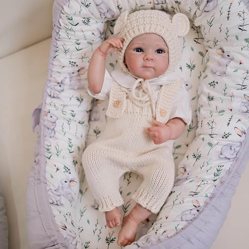 ROSHUAN Real Life Reborn Babypuppe, 45,7 cm, Ganzkörper-Silikon-Vinyl-Babypuppe, die realistisch aussehende Babypuppe für Babys und Mädchen, lebensechte Größe, lebensechte Neugeborenen-Puppen, Augen ROSHUAN Real Life Reborn Babypuppe, 45,7 cm, Ganzkörper-Silikon-Vinyl-Babypuppe, die realistisch aussehende Babypuppe für Babys und Mädchen, lebensechte Größe, lebensechte Neugeborenen-Puppen, Augen von ROSHUAN