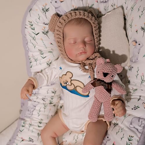 ROSHUAN Real Life Reborn Babypuppe, schlafendes Mädchen, 48,3 cm, schöne realistische Babypuppen, weicher Tuchkörper, lebensechte Neugeborenenen-Puppe, echtes Leben, Reborn-Puppen, Spielzeug für 3 ROSHUAN Real Life Reborn Babypuppe, schlafendes Mädchen, 48,3 cm, schöne realistische Babypuppen, weicher Tuchkörper, lebensechte Neugeborenenen-Puppe, echtes Leben, Reborn-Puppen, Spielzeug für 3 von ROSHUAN