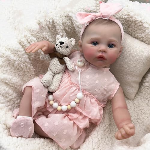 ROSHUAN Real Life Reborn Babypuppen Augen offen 48,3 cm realistisch aussehende Baby Mädchen Neugeborene anatomisch korrekte Babypuppen Silikon Ganzkörper Vinyl Weiche lebensechte Babypuppen Spielzeug ROSHUAN Real Life Reborn Babypuppen Augen offen 48,3 cm realistisch aussehende Baby Mädchen Neugeborene anatomisch korrekte Babypuppen Silikon Ganzkörper Vinyl Weiche lebensechte Babypuppen Spielzeug von ROSHUAN