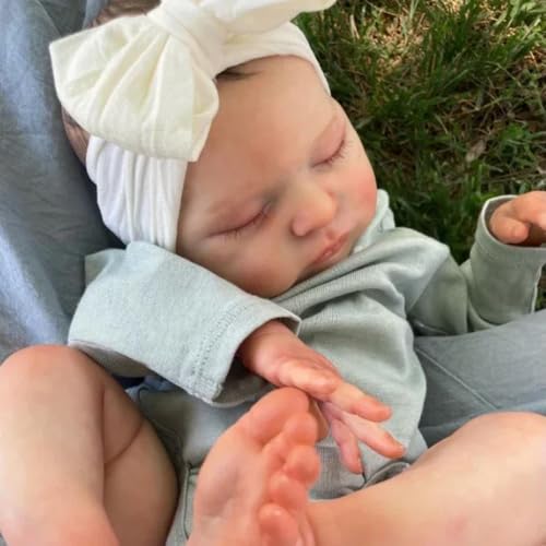 ROSHUAN Real Life Reborn Babypuppen Silikon Ganzkörper Mädchen Laura 20 Zoll Realistische Neugeborene Babypuppe, die echt lebensecht schlafende Babys Puppen aussehen Wasserdichtes Spielzeug für Kinder ROSHUAN Real Life Reborn Babypuppen Silikon Ganzkörper Mädchen Laura 20 Zoll Realistische Neugeborene Babypuppe, die echt lebensecht schlafende Babys Puppen aussehen Wasserdichtes Spielzeug für Kinder von ROSHUAN