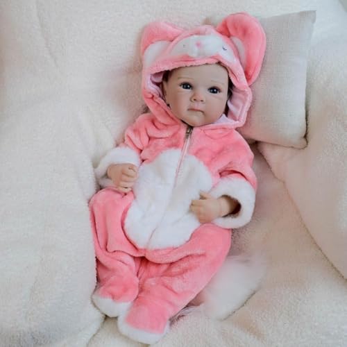 ROSHUAN Real Life Reborn Babypuppen Silikon Ganzkörper Vinyl 45,7 cm Realistische Babypuppe Mädchen Bettie Lebensechte Neugeborene Baby-Puppen sehen aus wie eine echte Babypuppe für Kinder ab 3 Jahren von ROSHUAN