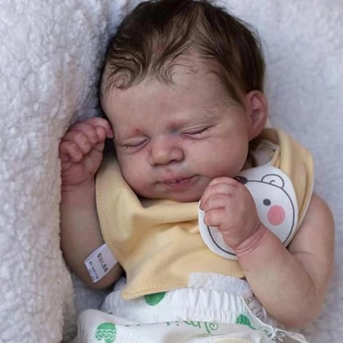 ROSHUAN Real Life Reborn Babypuppen Silikon Ganzkörper Vinyl Mädchen 18 Zoll Augen Schließen Realistische Neugeborene Babypuppe Lebensechte Schlafende Babies Puppen Wurzelhaar, die Echtes Spielzeug ROSHUAN Real Life Reborn Babypuppen Silikon Ganzkörper Vinyl Mädchen 18 Zoll Augen Schließen Realistische Neugeborene Babypuppe Lebensechte Schlafende Babies Puppen Wurzelhaar, die Echtes Spielzeug von ROSHUAN