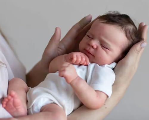 ROSHUAN Realistische Baby-Puppen 18 Zoll 48 cm Reborn-Baby-Puppen Ganzkörper-Silikon-Vinyl Weiches Neugeborenes Lebensechte Baby-Puppen Handgefertigt Gewichtete Glitter-Baby-Puppen von ROSHUAN