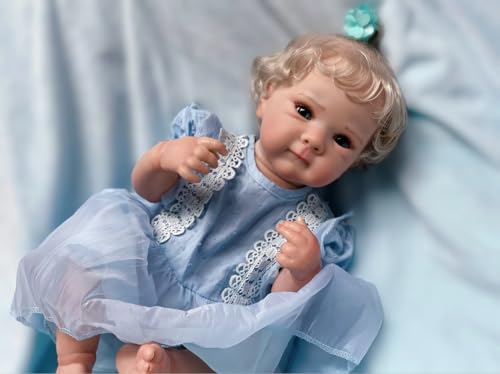 ROSHUAN Realistische Baby Puppen Blondes Mädchen 18 Zoll 48 cm Lebensechte Reborn Baby Puppe Anatomisch Korrektes Mädchen Vollsilikon Vinyl Körper Waschbar Real Life Reborn Puppen Spielzeug ROSHUAN Realistische Baby Puppen Blondes Mädchen 18 Zoll 48 cm Lebensechte Reborn Baby Puppe Anatomisch Korrektes Mädchen Vollsilikon Vinyl Körper Waschbar Real Life Reborn Puppen Spielzeug von ROSHUAN