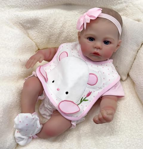 ROSHUAN Realistische Baby Puppen Wiese 18 zoll 48 cm Vollsilikon Wiedergeborenes Neugeborenes Baby Puppe Vinyl Voll Körper Gewichtet Echtes Leben Wie Bebe Mädchen Mit Fütterung Spielzeug Für Kinder 3+ ROSHUAN Realistische Baby Puppen Wiese 18 zoll 48 cm Vollsilikon Wiedergeborenes Neugeborenes Baby Puppe Vinyl Voll Körper Gewichtet Echtes Leben Wie Bebe Mädchen Mit Fütterung Spielzeug Für Kinder 3+ von ROSHUAN
