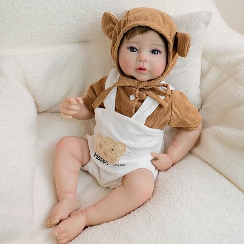 ROSHUAN Realistische Babypuppen 48,3 cm Reborn Neugeborene Puppen Augen Offen Real Life Baby Puppe mit Vollsilikon Vinyl Körper Gewichtet Leben Wie Reborn Babys Mädchen Puppe Spielzeug ROSHUAN Realistische Babypuppen 48,3 cm Reborn Neugeborene Puppen Augen Offen Real Life Baby Puppe mit Vollsilikon Vinyl Körper Gewichtet Leben Wie Reborn Babys Mädchen Puppe Spielzeug von ROSHUAN