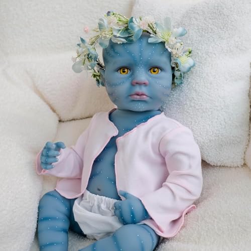 ROSHUAN Realistische Babypuppen Avatar 20 Zoll 50 cm Anatomisch Korrekte Babypuppe Ganzkörper Silikon Vinyl Lebensechte Reborn Babies Puppen Avatar Mit Fütterung Spielzeug von ROSHUAN