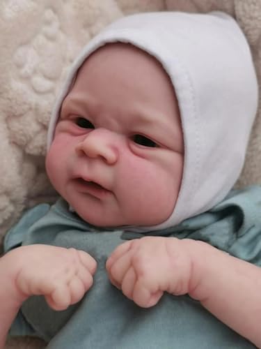 ROSHUAN Realistische Babypuppen Junge 17 Zoll 45 cm Lebensechtes Reborn-Baby Anatomisch Korrekte Jungen-Silikon-Ganzkörperpuppe, Die Wie Das Echte Leben Aussieht Bebe Spielzeug Geschenke von ROSHUAN
