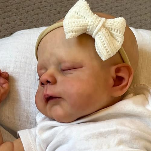 ROSHUAN Realistische Reborn Baby Puppen 18 Zoll Lebensecht Schlafen Babypuppen Weiche Tuch Körper Echtes Leben Schöne Neugeborene Baby Puppe mit Spielzeug Zubehör Geschenke Für Kinder von ROSHUAN