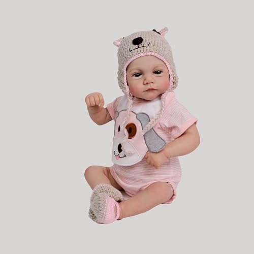 ROSHUAN Realistische Reborn Baby Puppen - 18 Zoll Lebensechte Neugeborene Baby-Puppen Mädchen mit Seichen Körper Poseable Spielzeug für Kinder ab 3 Jahren von ROSHUAN