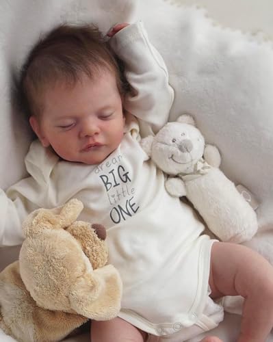 ROSHUAN Realistische Reborn Baby Puppen 19 Zoll 48 cm Echtes Leben Neugeborenes Weiches Baby Puppen, Die Echt Aussehen Gewichtige Baby Lebensechte Puppen Spielzeug von ROSHUAN