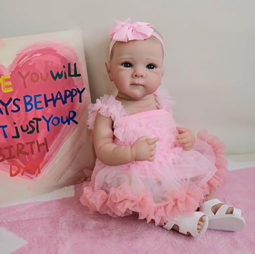 ROSHUAN Realistische Reborn-Baby-Puppen Augen Offen 18 Zoll 48 cm Ganzkörper-Silikon-Vinyl Lebensechte Baby-Puppen, Die Wie Echte Babys Aussehen Weiche Gewichtete Reborn-Neugeborenen-Puppen ROSHUAN Realistische Reborn-Baby-Puppen Augen Offen 18 Zoll 48 cm Ganzkörper-Silikon-Vinyl Lebensechte Baby-Puppen, Die Wie Echte Babys Aussehen Weiche Gewichtete Reborn-Neugeborenen-Puppen von ROSHUAN