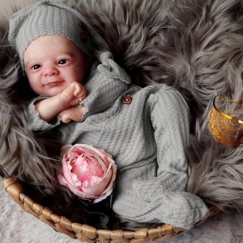 ROSHUAN Realistische Reborn Baby Puppen Fairy 18 Zoll Lebensechte Neugeborene Babypuppe Weicher Tuch Körper, der Wirklich Aussieht Preemie Babypuppen Handgefertigtes Spielzeug für Kinder von ROSHUAN