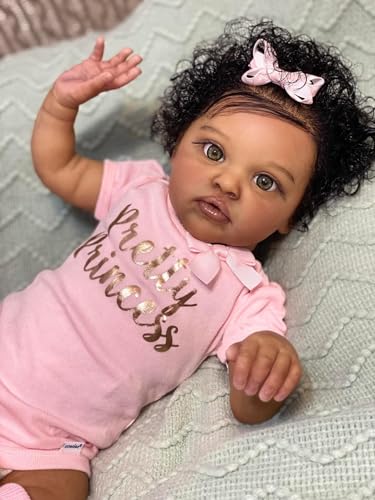 ROSHUAN Realistische Reborn Baby Puppen Schwarzes Mädchen 20 Zoll 50 cm Afrikanisch Amerikanisch Lebensecht Reborn Baby Puppen Weiches Vinyl Gewichtet Echtes Leben Neugeborenes Kleinkind ROSHUAN Realistische Reborn Baby Puppen Schwarzes Mädchen 20 Zoll 50 cm Afrikanisch Amerikanisch Lebensecht Reborn Baby Puppen Weiches Vinyl Gewichtet Echtes Leben Neugeborenes Kleinkind von ROSHUAN