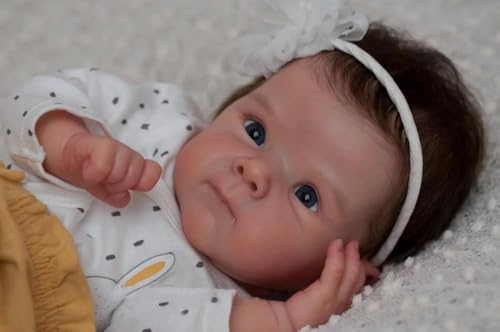 ROSHUAN Realistische Reborn-Babypuppe, Mädchen, 45,7 cm, echtes Leben, Neugeborenenen-Babypuppe, Silikon, Ganzkörper-Puppe, anatomisch korrekt, Reborn-Baby-Puppe, Spielzeug, verwurzeltes Haar, für ROSHUAN Realistische Reborn-Babypuppe, Mädchen, 45,7 cm, echtes Leben, Neugeborenenen-Babypuppe, Silikon, Ganzkörper-Puppe, anatomisch korrekt, Reborn-Baby-Puppe, Spielzeug, verwurzeltes Haar, für von ROSHUAN