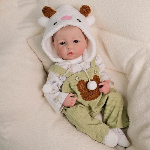 ROSHUAN Realistische Reborn-Babypuppe, Mädchen, 50,8 cm, echte Babypuppe, die echte Lebensgröße aussieht, Babyaugen, offen, Ganzkörper-Silikonvinyl, waschbar, realistisch aussehende Baby-Puppen ROSHUAN Realistische Reborn-Babypuppe, Mädchen, 50,8 cm, echte Babypuppe, die echte Lebensgröße aussieht, Babyaugen, offen, Ganzkörper-Silikonvinyl, waschbar, realistisch aussehende Baby-Puppen von ROSHUAN
