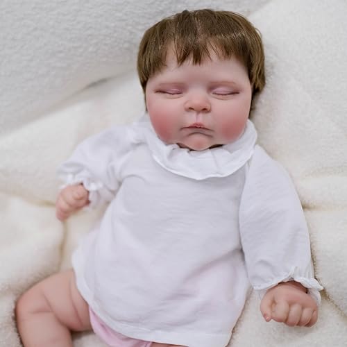 ROSHUAN Realistische Reborn-Babypuppen, Silikon, Ganzkörper-Mädchen, 48,3 cm, echte Babypuppen, die echt aussehen, lebensechte Neugeborene, schlafende Babys, Spielzeug, Geschenke für Kinder ab 3 ROSHUAN Realistische Reborn-Babypuppen, Silikon, Ganzkörper-Mädchen, 48,3 cm, echte Babypuppen, die echt aussehen, lebensechte Neugeborene, schlafende Babys, Spielzeug, Geschenke für Kinder ab 3 von ROSHUAN
