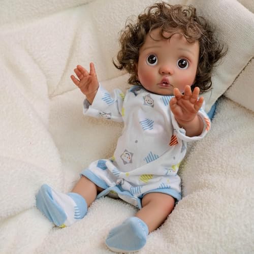ROSHUAN Realistische Reborn-Babypuppen, Silikon, Ganzkörper-Puppen, 40,6 cm, anatomisch korrekt, weich, gewichtet, lebensechte Babypuppen mit Fütterungsspielzeug für Kinder ab 3 Jahren ROSHUAN Realistische Reborn-Babypuppen, Silikon, Ganzkörper-Puppen, 40,6 cm, anatomisch korrekt, weich, gewichtet, lebensechte Babypuppen mit Fütterungsspielzeug für Kinder ab 3 Jahren von ROSHUAN