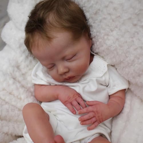 ROSHUAN Realistische Reborn-Babypuppen, weiches Tuch, Körperaugen, geschlossen, 45,7 cm, echtes Leben, handgefertigt, die echt aussehen, lebensecht schlafende Baby-Puppe, Spielzeug für Kinder ab 3 ROSHUAN Realistische Reborn-Babypuppen, weiches Tuch, Körperaugen, geschlossen, 45,7 cm, echtes Leben, handgefertigt, die echt aussehen, lebensecht schlafende Baby-Puppe, Spielzeug für Kinder ab 3 von ROSHUAN