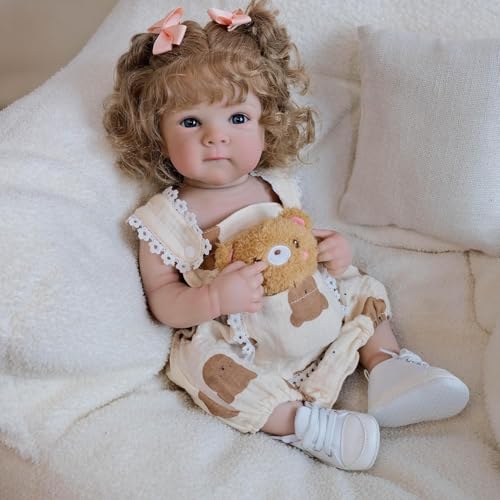 ROSHUAN Realistische Reborn Babypuppen – 45,7 cm lebensechte Babypuppen aus Silikon, Ganzkörper-Vinyl, anatomisch korrekt, Babypuppe, Mädchen, die echt aussehen von ROSHUAN