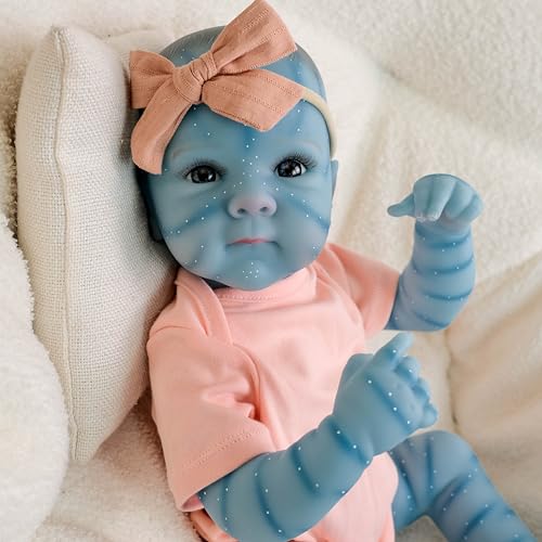 ROSHUAN Realistische Reborn Babypuppen Avatar Girl 18 Zoll Real Life Neugeborene Babypuppe mit weichem Tuch Körper Fortgeschrittene Bemalte lebensechte Kleinkindpuppen mit Kleidung für Kinder ab 3 ROSHUAN Realistische Reborn Babypuppen Avatar Girl 18 Zoll Real Life Neugeborene Babypuppe mit weichem Tuch Körper Fortgeschrittene Bemalte lebensechte Kleinkindpuppen mit Kleidung für Kinder ab 3 von ROSHUAN