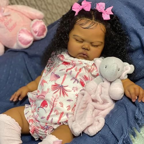 ROSHUAN Realistische Reborn Babypuppen Schwarzes Mädchen Pickle 19 Zoll Afroamerikanisches Real Life Babypuppen Lockiges Haar Weiches Tuch Körper Lebensechte Neugeborene Babys Puppe Spielzeug für ROSHUAN Realistische Reborn Babypuppen Schwarzes Mädchen Pickle 19 Zoll Afroamerikanisches Real Life Babypuppen Lockiges Haar Weiches Tuch Körper Lebensechte Neugeborene Babys Puppe Spielzeug für von ROSHUAN