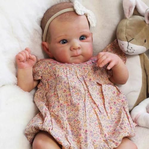 ROSHUAN Realistische Reborn Babypuppen Silikon Ganzkörper Mädchen Bettie 18 Zoll Real Life Babypuppen Bemalte Haare Lebensechte Neugeborene Babys Puppe, die echt aussieht Waschbares Spielzeug ROSHUAN Realistische Reborn Babypuppen Silikon Ganzkörper Mädchen Bettie 18 Zoll Real Life Babypuppen Bemalte Haare Lebensechte Neugeborene Babys Puppe, die echt aussieht Waschbares Spielzeug von ROSHUAN