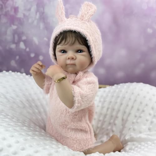 ROSHUAN Realistische Reborn Babypuppen Silikon Ganzkörper Vinyl 18 Zoll Real Life Neugeborene Babypuppe Mädchen Blaue Augen Lebensechte Babies Puppen sehen aus wie eine echte Babypuppe für Kinder ROSHUAN Realistische Reborn Babypuppen Silikon Ganzkörper Vinyl 18 Zoll Real Life Neugeborene Babypuppe Mädchen Blaue Augen Lebensechte Babies Puppen sehen aus wie eine echte Babypuppe für Kinder von ROSHUAN