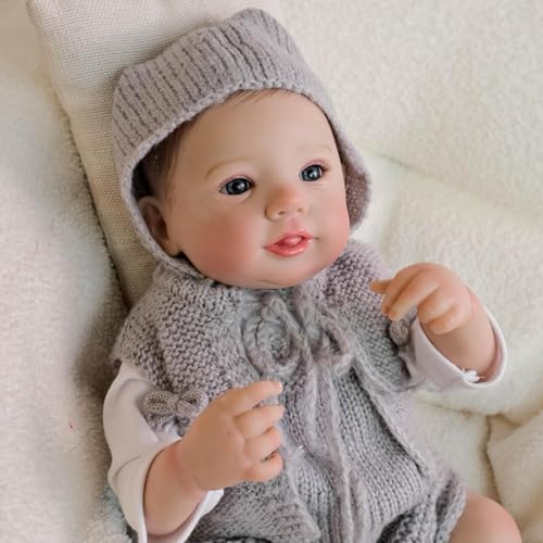 ROSHUAN Realistische Reborn Babypuppen Silikon Ganzkörper Vinyl 19 Zoll Real Life Babypuppe Junge Lebensechte Neugeborene Babys Puppe mit Spielzeugzubehör Geschenke für 3 Jahre alte Kinder ROSHUAN Realistische Reborn Babypuppen Silikon Ganzkörper Vinyl 19 Zoll Real Life Babypuppe Junge Lebensechte Neugeborene Babys Puppe mit Spielzeugzubehör Geschenke für 3 Jahre alte Kinder von ROSHUAN