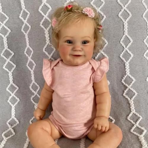 ROSHUAN Realistische Reborn Babypuppen Silikon Ganzkörper Vinyl 20 Zoll Real Life Babypuppen Blond Mädchen Silikon Babys Lebensechte Neugeborene Puppe mit Spielzeugzubehör für Alter 3+ ROSHUAN Realistische Reborn Babypuppen Silikon Ganzkörper Vinyl 20 Zoll Real Life Babypuppen Blond Mädchen Silikon Babys Lebensechte Neugeborene Puppe mit Spielzeugzubehör für Alter 3+ von ROSHUAN