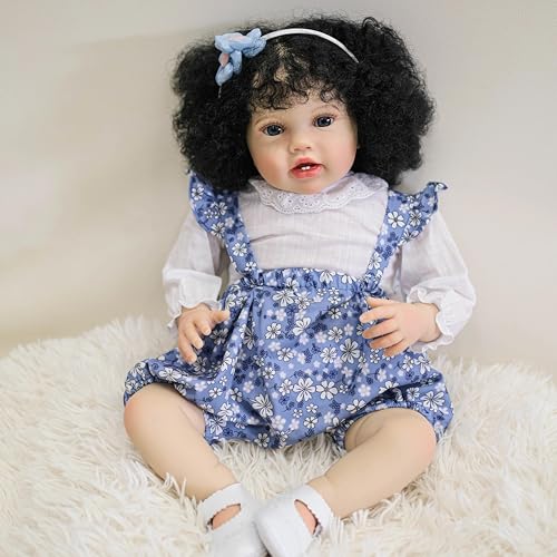 ROSHUAN Realistische Reborn-Kleinkind-Puppen, Mädchen, 61 cm, echtes Leben, Reborn-Babypuppe, beschwerter weicher Stoffkörper, der echt aussieht, lebensechte Kleinkind-Puppe, Spielzeug für Kinder ab 3 ROSHUAN Realistische Reborn-Kleinkind-Puppen, Mädchen, 61 cm, echtes Leben, Reborn-Babypuppe, beschwerter weicher Stoffkörper, der echt aussieht, lebensechte Kleinkind-Puppe, Spielzeug für Kinder ab 3 von ROSHUAN