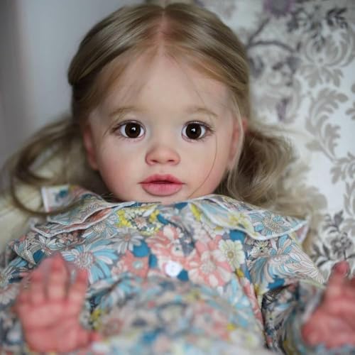 ROSHUAN Realistische Reborn Kleinkind Puppen Mädchen 26 Zoll Big Size Reborn Babypuppen, die aussehen Echt Weicher Stoffkörper Lebensechte Kleinkindpuppe mit verwurzelten Haaren Real Life Size Baby ROSHUAN Realistische Reborn Kleinkind Puppen Mädchen 26 Zoll Big Size Reborn Babypuppen, die aussehen Echt Weicher Stoffkörper Lebensechte Kleinkindpuppe mit verwurzelten Haaren Real Life Size Baby von ROSHUAN