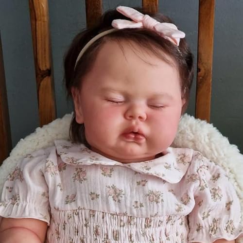 ROSHUAN Realistische Reborn Kleinkind-Puppen Mädchen Pickle 61 cm mollige echte Babypuppe aus weichem Stoff, beschwerter Körper, der echt aussieht, lebensechte Kleinkindpuppe für Kinder, Geschenke von ROSHUAN