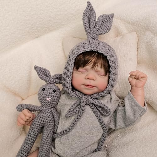 ROSHUAN Realistische Reborn-Puppen, 45,7 cm, lebensechte Babypuppe, die echt aussieht, weich, voller Vinyl-Körper, bewegliche Babypuppen mit Fütterungsset, Geschenke für Kinder ab 3 Jahren von ROSHUAN